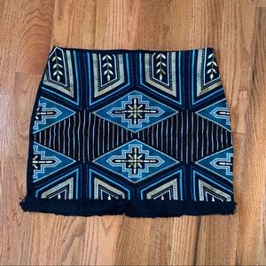 Embroidered and Beaded Mini Skirt